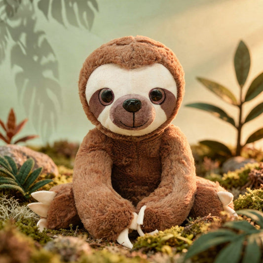 Luiaardknuffel van 25 cm met zachte klauwtjes - bruin