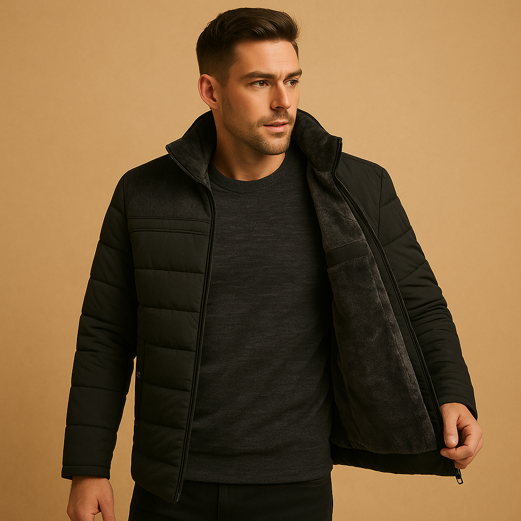 Fleece vest heren met rits en hoge kraag lichtgewicht en warm