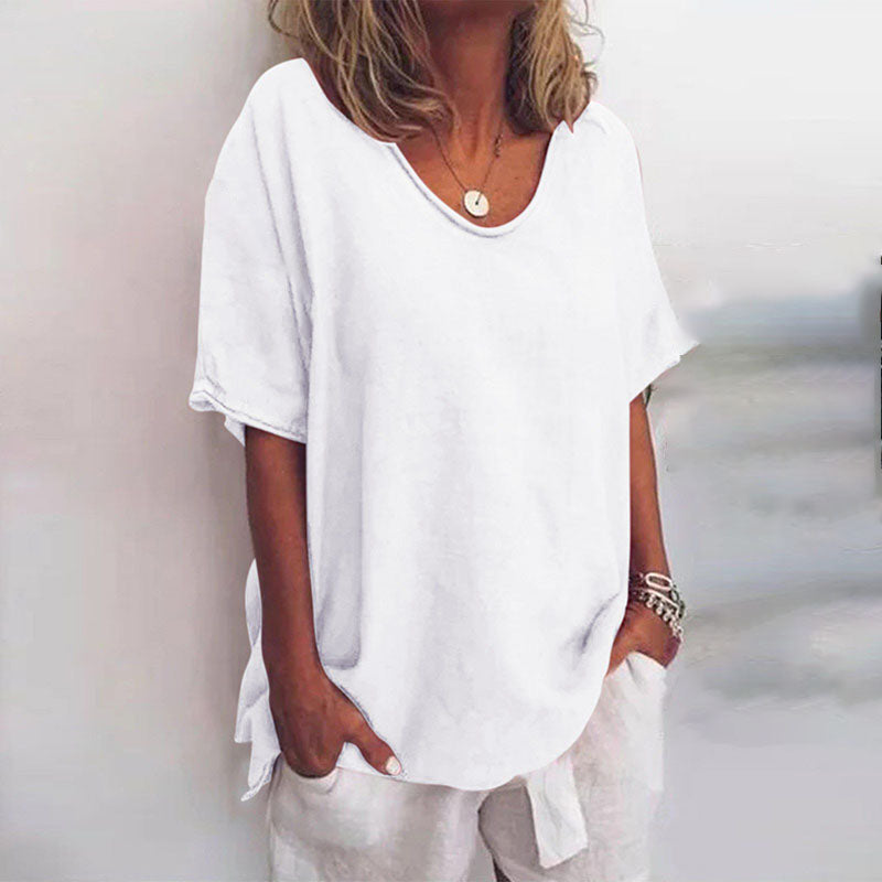 Comfortabele losse blouse dames donkerroze - wijde pasvorm
