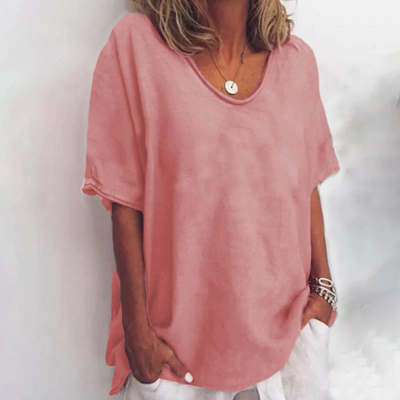 Losse blouse dames grijs vooraanzicht comfortabele luchtige top