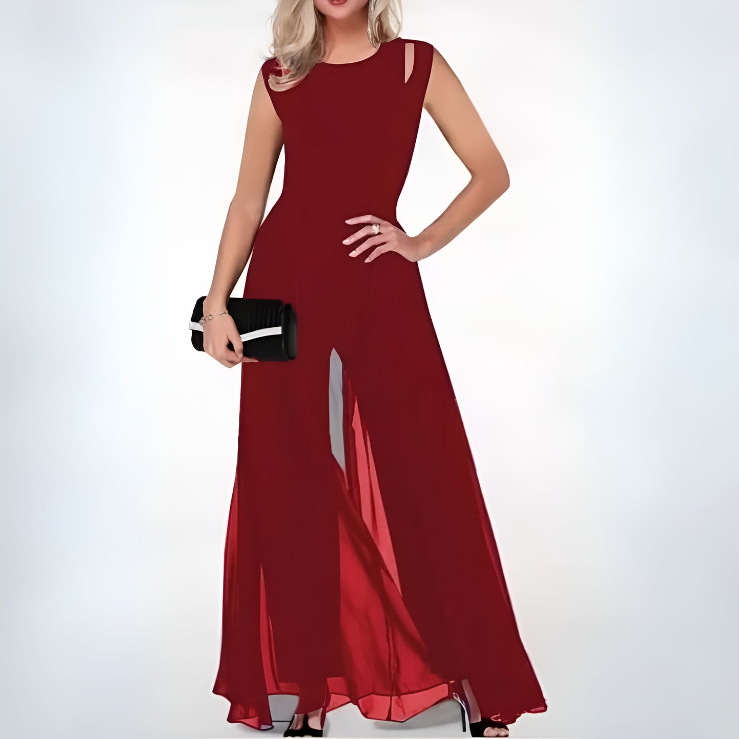 Sandra Jumpsuit - Chiffon - Mouwloos - Elegante Stijl voor Speciale Gelegenheden