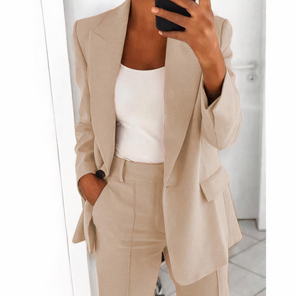 Lavinia Broek- & Blazer Set – Dames – Elegant & Veelzijdig – Voor Elke Gelegenheid