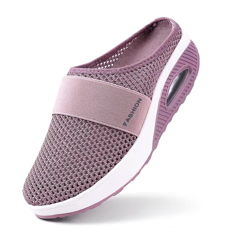 Open instapsneakers voor dames met luchtzool en elastische band