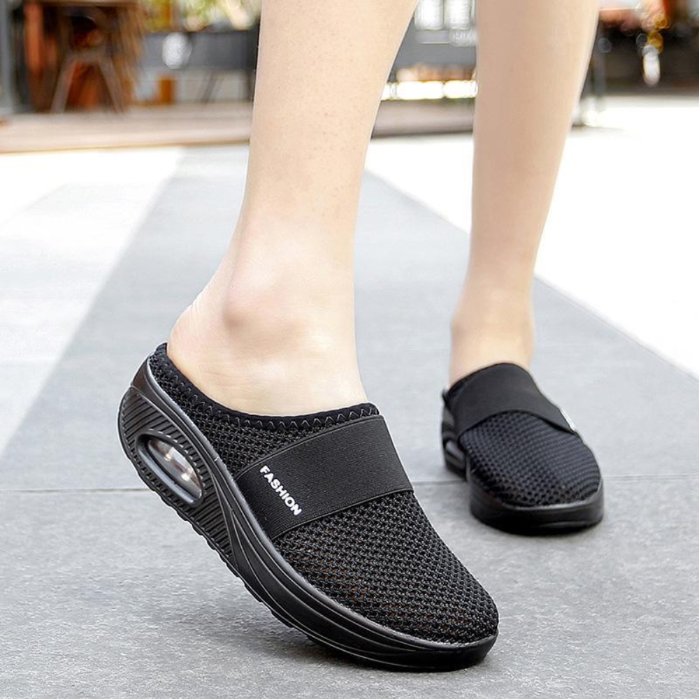 Open instapsneakers voor dames met luchtzool en elastische band