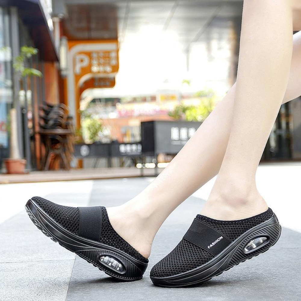 Open instapsneakers voor dames met luchtzool en elastische band