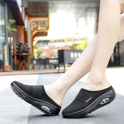 Open instapsneakers voor dames met luchtzool en elastische band