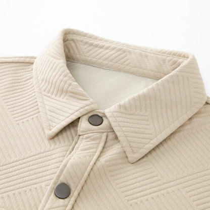 Overshirt voor heren met geometrisch reliëf, drukknopen en borstzakken - beeld 4