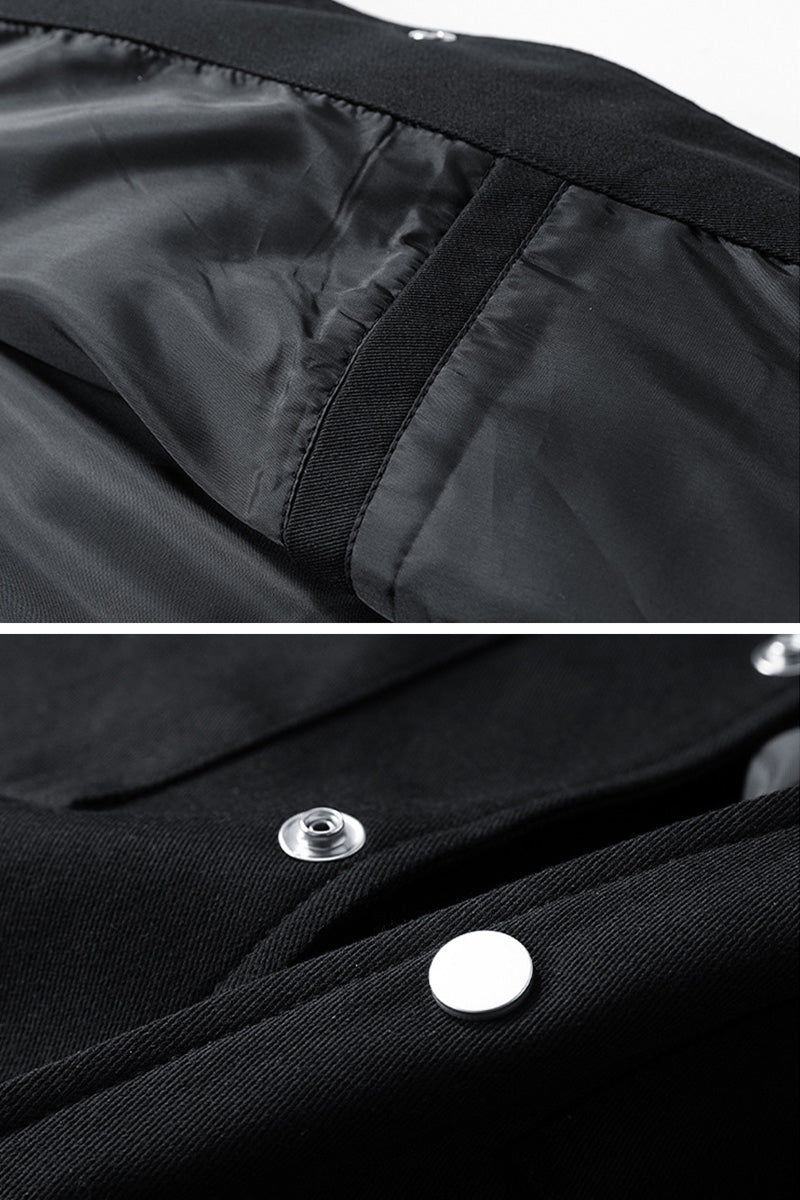 Oversized herenjack van twill met drukknopen en borstzakken