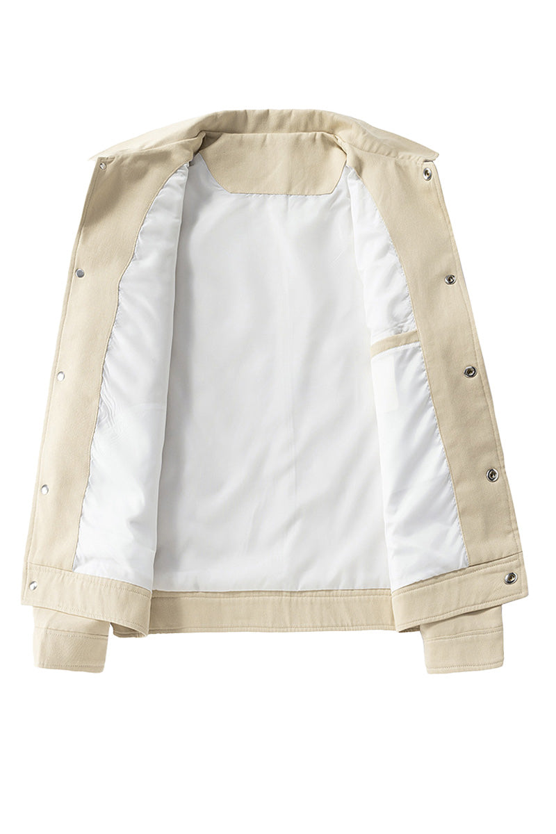 Oversized herenjack van twill met drukknopen en borstzakken