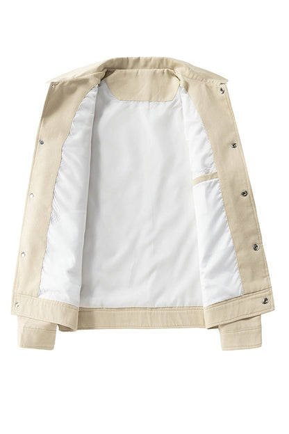 Oversized herenjack van twill met drukknopen en borstzakken