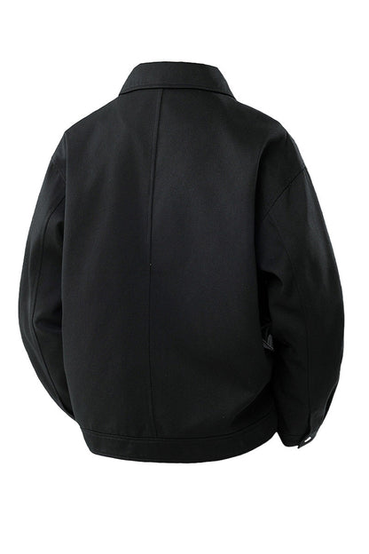 Oversized herenjack van twill met drukknopen en borstzakken