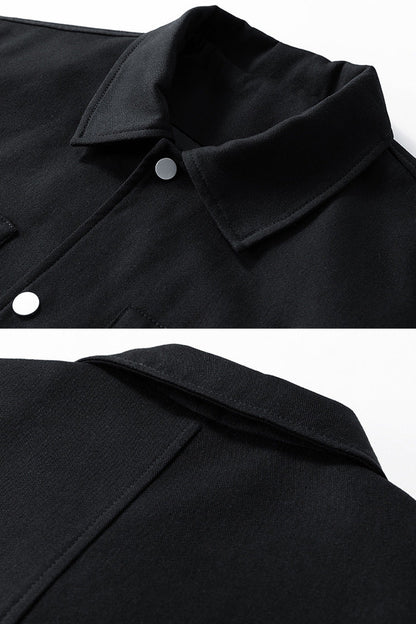 Oversized herenjack van twill met drukknopen en borstzakken