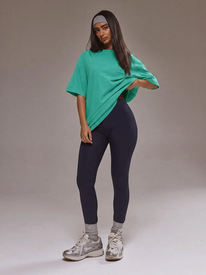 Oversized T-shirt voor dames van zachte stretchstof met ronde hals - beeld 15