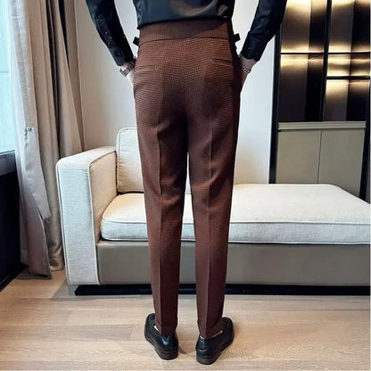 Pantalon voor heren met wafelstructuur, hoge taille en verstelbare zijtabs - beeld 9