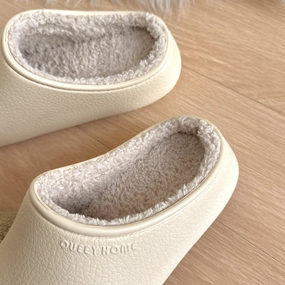 Pantoffels met gladde buitenkant met nerf, pluche voering en open hiel - beeld 4