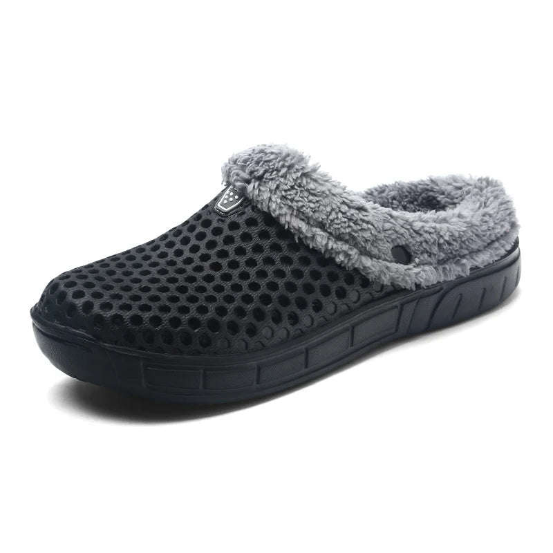 Pantoffels van EVA met gaten, fleece voering en open hiel