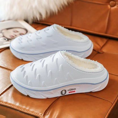 Pantoffels van EVA met fleecevoering, dikke zool en open hiel - beeld 5