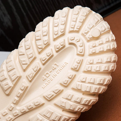 Pantoffels in klompmodel met EVA-buitenkant, fleece voering, dikke zool en draaibare hielband - beeld 4