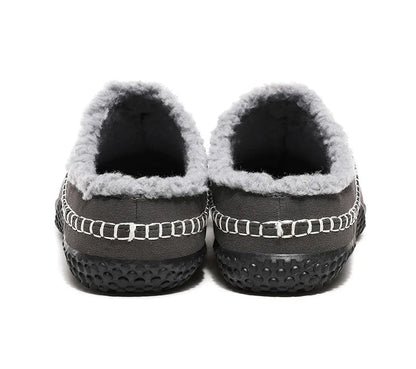 Pantoffels heren met open hiel, bovenkant in suède look, teddy voering en contraststiksel - beeld 11