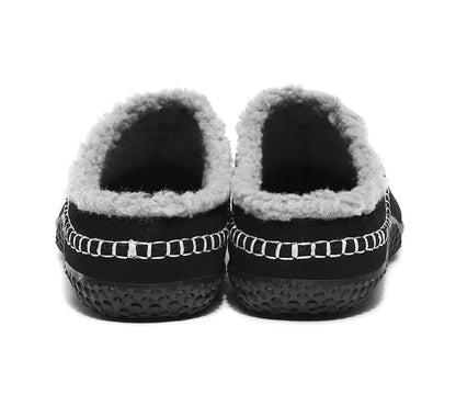 Pantoffels heren met open hiel, bovenkant in suède look, teddy voering en contraststiksel - beeld 16