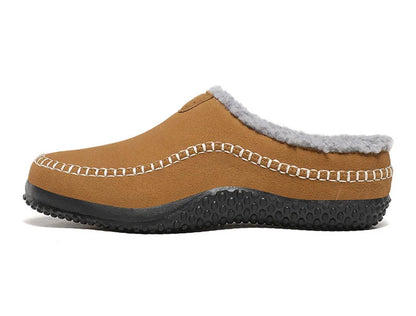 Pantoffels heren met open hiel, bovenkant in suède look, teddy voering en contraststiksel - beeld 19