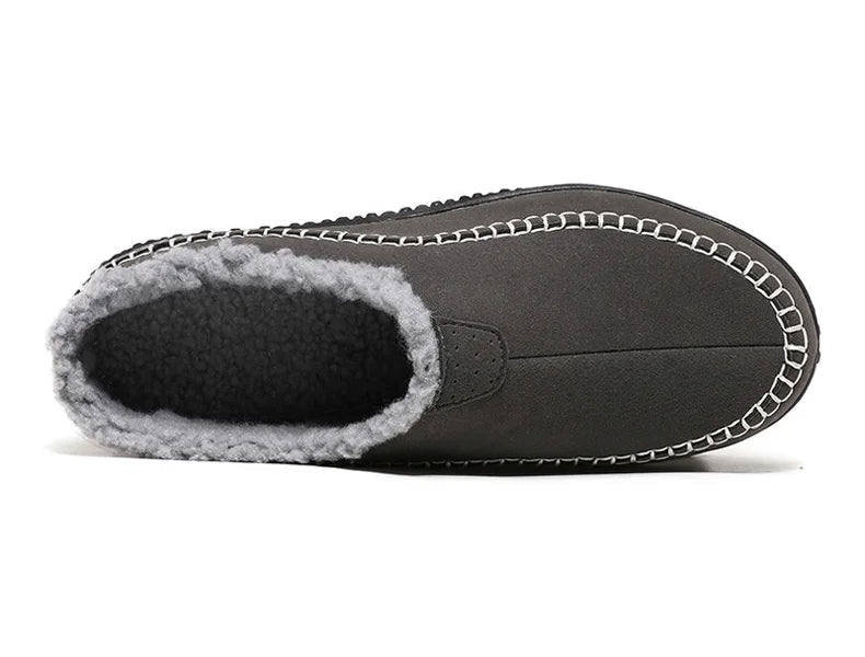 Pantoffels heren met open hiel, bovenkant in suède look, teddy voering en contraststiksel - beeld 9
