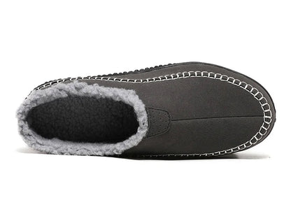 Pantoffels heren met open hiel, bovenkant in suède look, teddy voering en contraststiksel - beeld 9