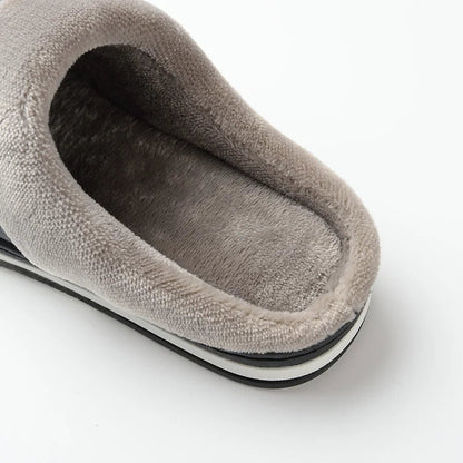 Pantoffels voor heren van PU-kunstleer met pluche rand, pluche voering en open hiel - beeld 6