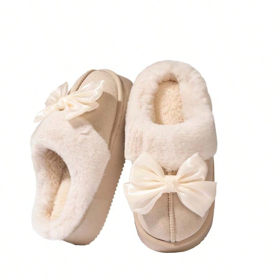 Plateau pantoffels voor dames in suède look met brede omgeslagen pluche kraag en dikke zool - beeld 10