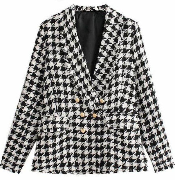 Tweed Blazer - Dames - Elegante Pasvorm met Klassieke Look en Luxe Afwerking