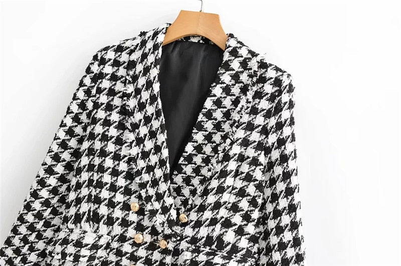 Tweed Blazer - Dames - Elegante Pasvorm met Klassieke Look en Luxe Afwerking