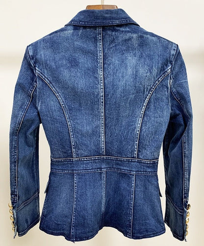 Denim Blazer - Dames - Dubbelzijdig, Casual Chic, Perfecte Pasvorm