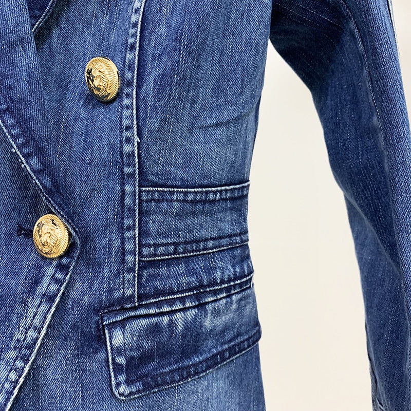 Denim Blazer - Dames - Dubbelzijdig, Casual Chic, Perfecte Pasvorm