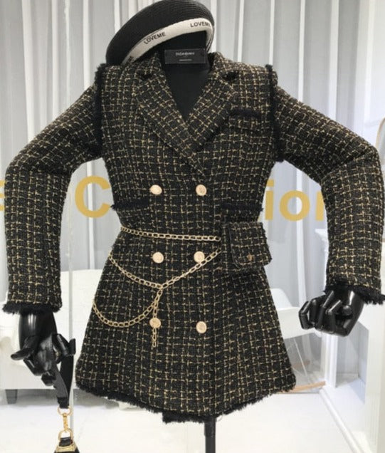 Tweed Blazer - Dames - Elegante Marcia Stijl met Slim Fit Pasvorm en Klassieke Look