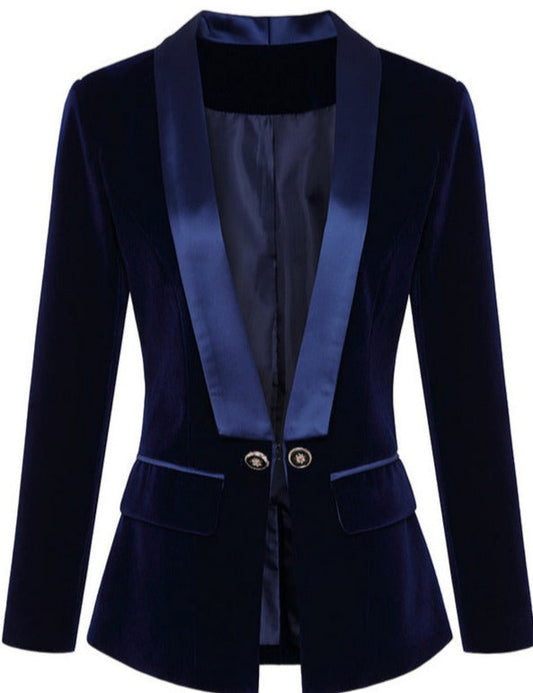 Velvet Runway Blazer - Plus Size - Luxe Fluwelen Jasje met Elegante Pasvorm