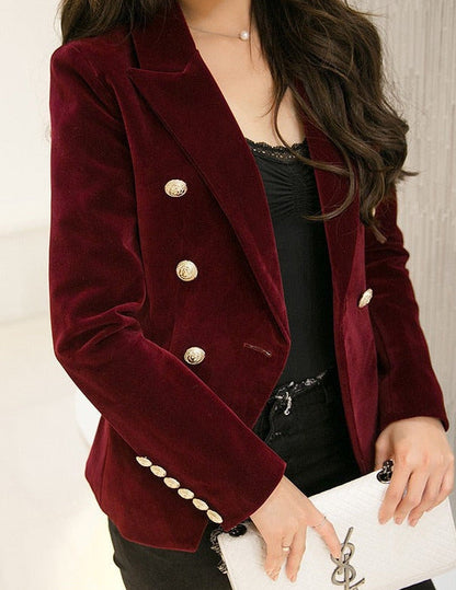 Velvet Blazer - Dames - Luxe stijl met elegante pasvorm en zachte stof