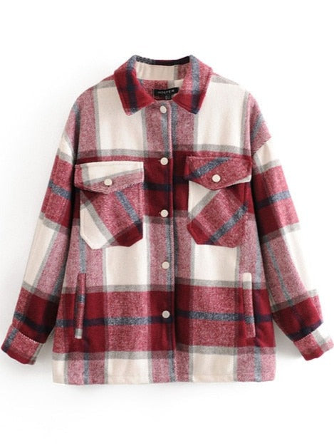 Overshirt - Unisex - Zachte wol, casual plaid stijl met comfortabele pasvorm