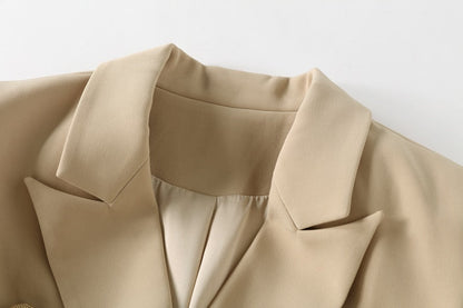 Blazer - Dames - ZINNA Beige, Stijlvolle en Comfortabele Pasvorm van Hoogwaardig Materiaal