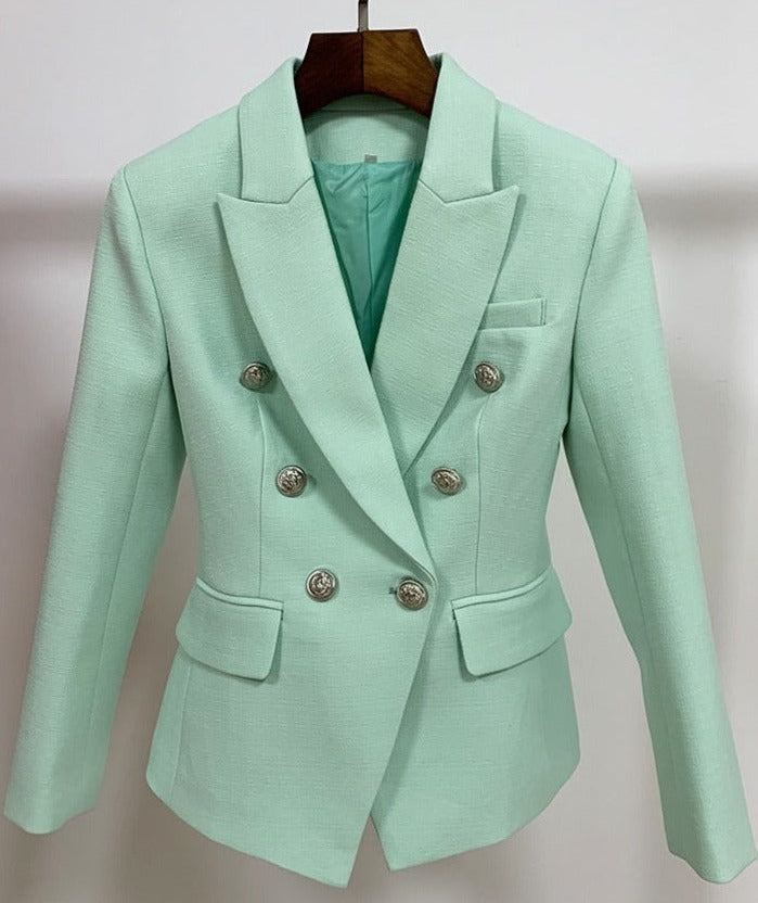 Blazer - Dames - Mintgroene NASTASIA Blazer met Luxe Stijl en Perfecte Pasvorm