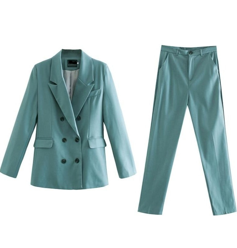 Blazer & Broek Set - Dames - Stijlvolle Blazer en Pants Set van Hoogwaardige Stof met Perfecte Pasvorm