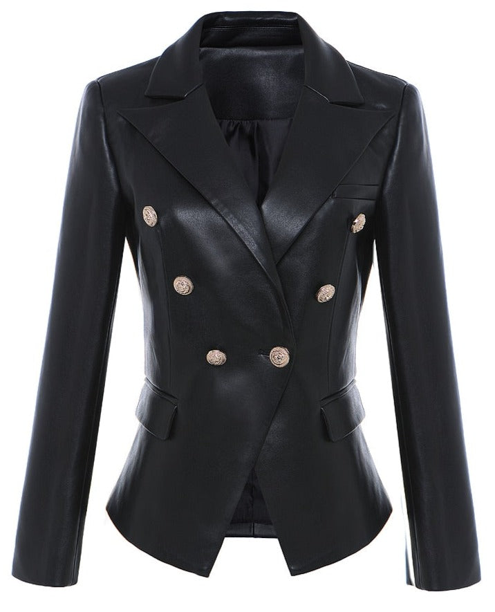 Leren Blazer Dames - Elegant en Tijdloos Design met Perfecte Pasvorm