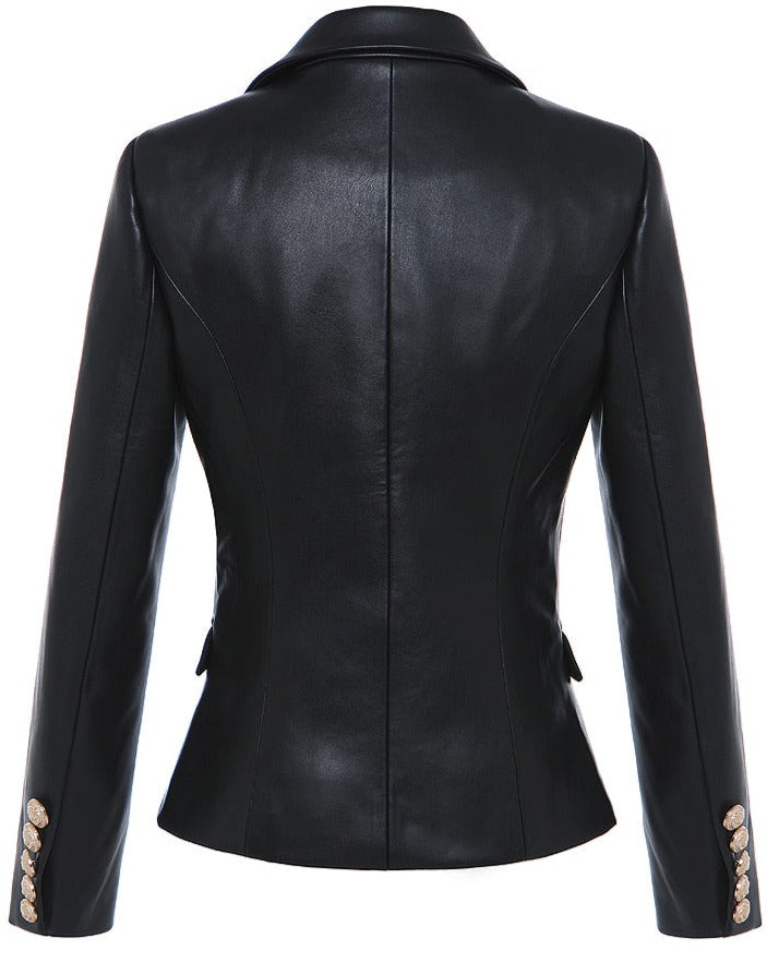 Leren Blazer Dames - Elegant en Tijdloos Design met Perfecte Pasvorm