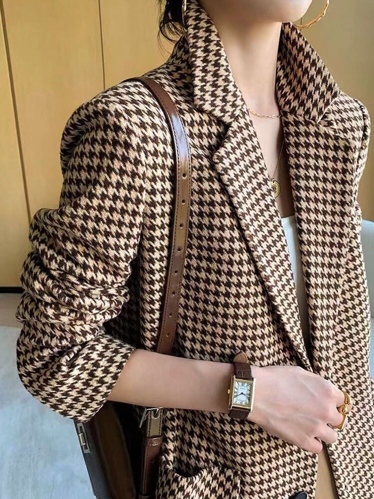 Blazer - Dames - WILD CHECK - Stijlvolle geblokte print, trendy pasvorm, ideaal voor elke gelegenheid