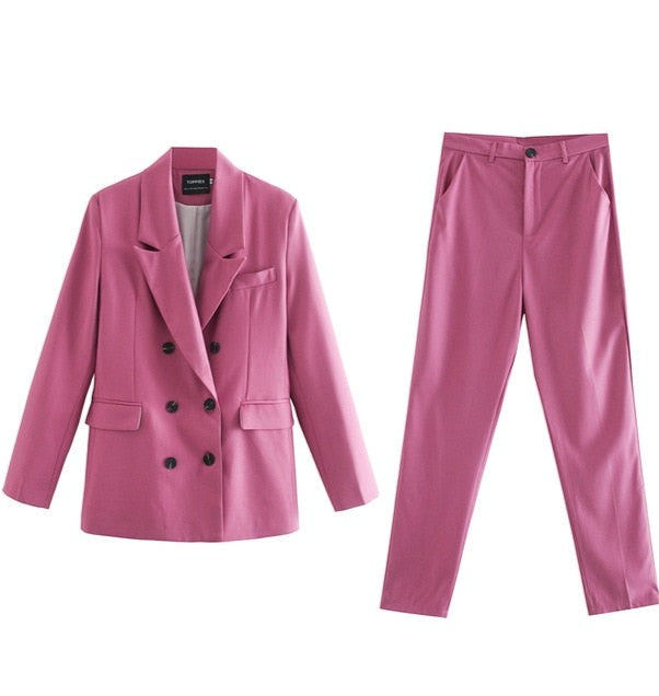 Blazer & Broek Set - Dames - Stijlvolle Blazer en Pants Set van Hoogwaardige Stof met Perfecte Pasvorm