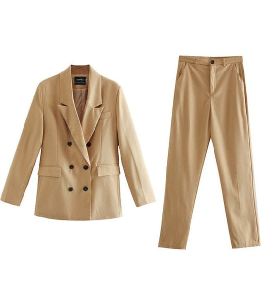 Blazer & Broek Set - Dames - Stijlvolle Blazer en Pants Set van Hoogwaardige Stof met Perfecte Pasvorm