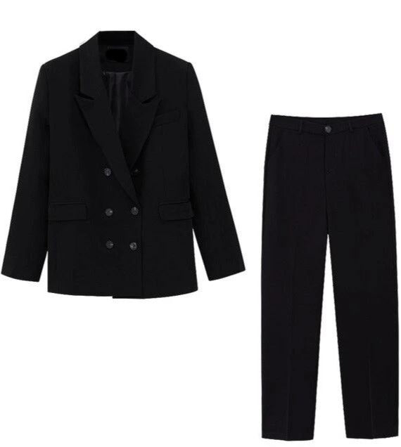 Blazer & Broek Set - Dames - Stijlvolle Blazer en Pants Set van Hoogwaardige Stof met Perfecte Pasvorm