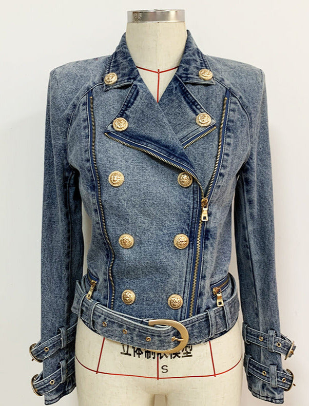 Denim Blazer - Dames - Luxe Blazer met Perfecte Pasvorm en Stijlvolle Afwerking