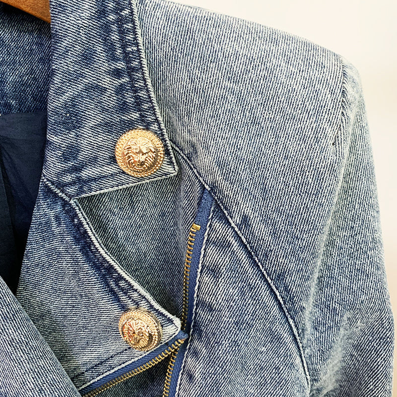 Denim Blazer - Dames - Luxe Blazer met Perfecte Pasvorm en Stijlvolle Afwerking