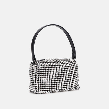 Lily - Lederen Tas met Strass - Polyester Voering