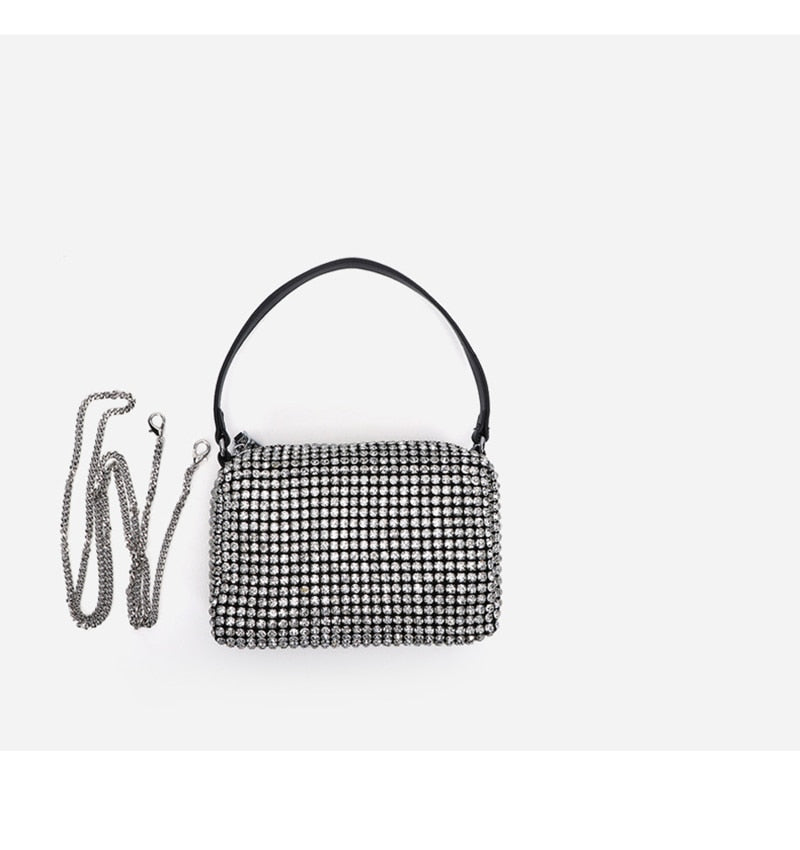 Lily - Lederen Tas met Strass - Polyester Voering